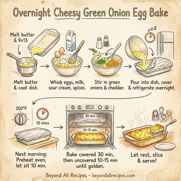 Overnight Cheesy Green Onion Egg Bake instructions