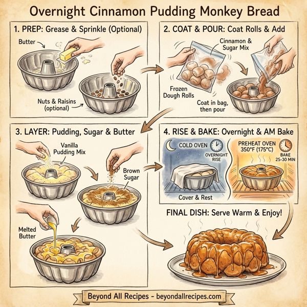 Overnight Cinnamon Pudding Monkey Bread instructions