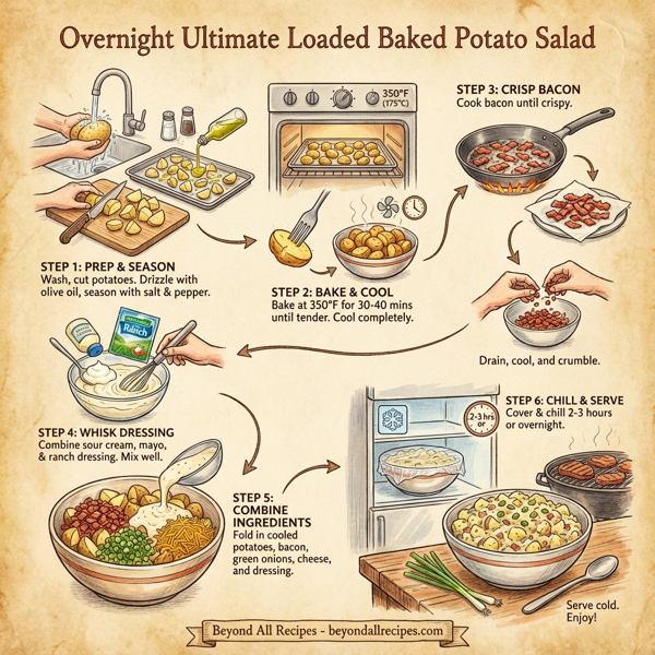 Overnight Ultimate Loaded Baked Potato Salad instructions