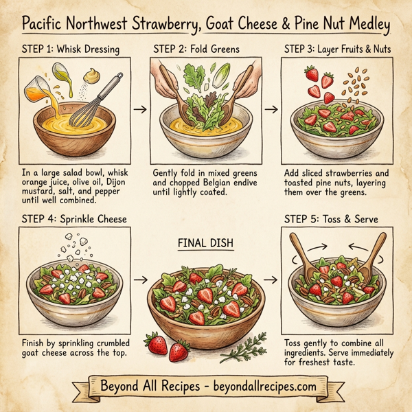 Pacific Northwest Strawberry, Goat Cheese & Pine Nut Medley instructions