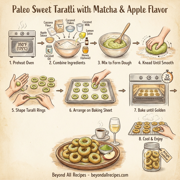 Paleo Sweet Taralli with Matcha & Apple Flavor instructions