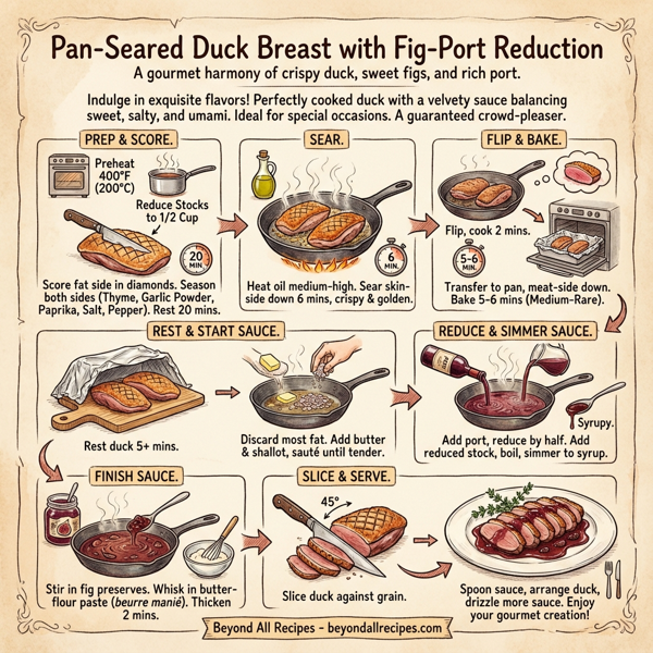 Pan-Seared Duck Breast with Fig-Port Reduction instructions