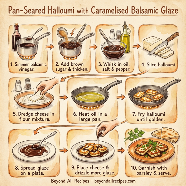 Pan-Seared Halloumi with Caramelised Balsamic Glaze instructions