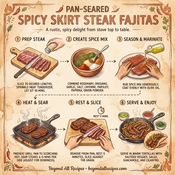 Pan-Seared Spicy Skirt Steak Fajitas instructions