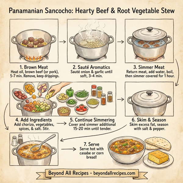 Panamanian Sancocho: Hearty Beef & Root Vegetable Stew instructions