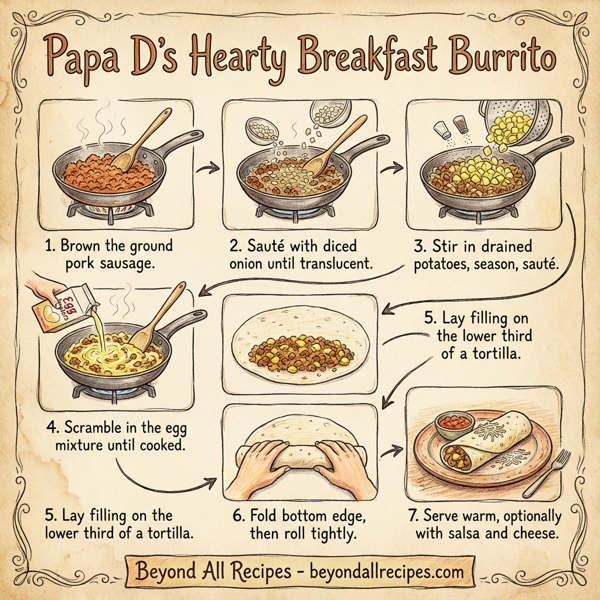 Papa D’s Hearty Breakfast Burrito instructions