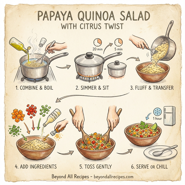 Papaya Quinoa Salad with Citrus Twist instructions