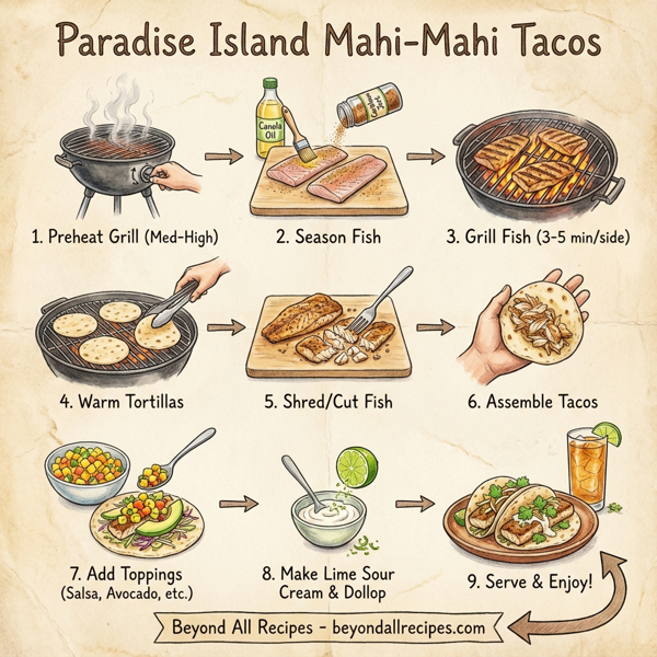Paradise Island Mahi-Mahi Tacos with Tropical Salsa instructions