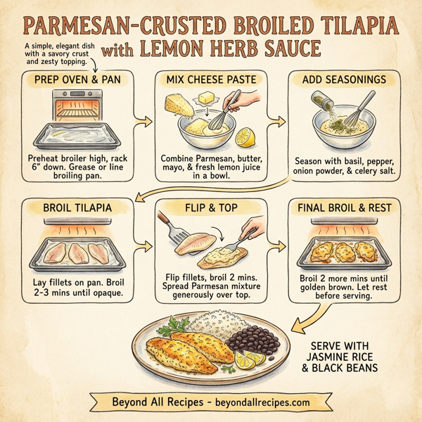 Parmesan-Crusted Broiled Tilapia with Lemon Herb Sauce instructions