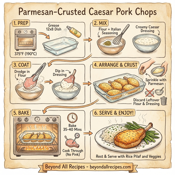 Parmesan-Crusted Caesar Pork Chops instructions