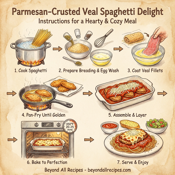 Parmesan-Crusted Veal Spaghetti Delight instructions
