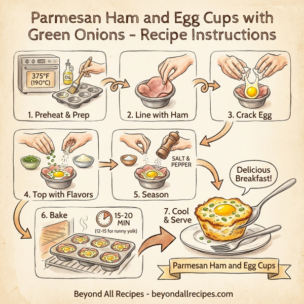 Parmesan Ham and Egg Cups with Green Onions instructions