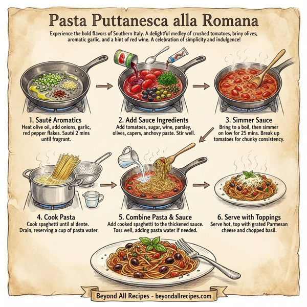 Pasta Puttanesca alla Romana instructions