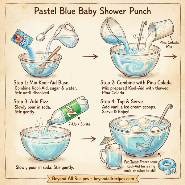Pastel Blue Baby Shower Punch instructions