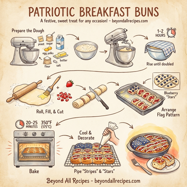 Patriotic Breakfast Buns instructions