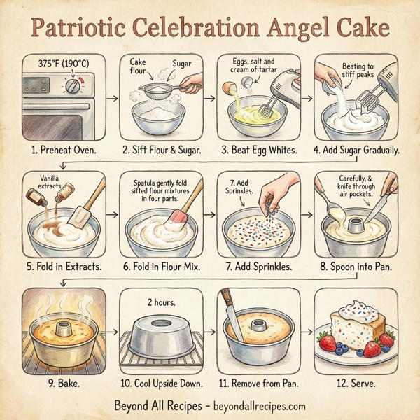 Patriotic Celebration Angel Cake instructions