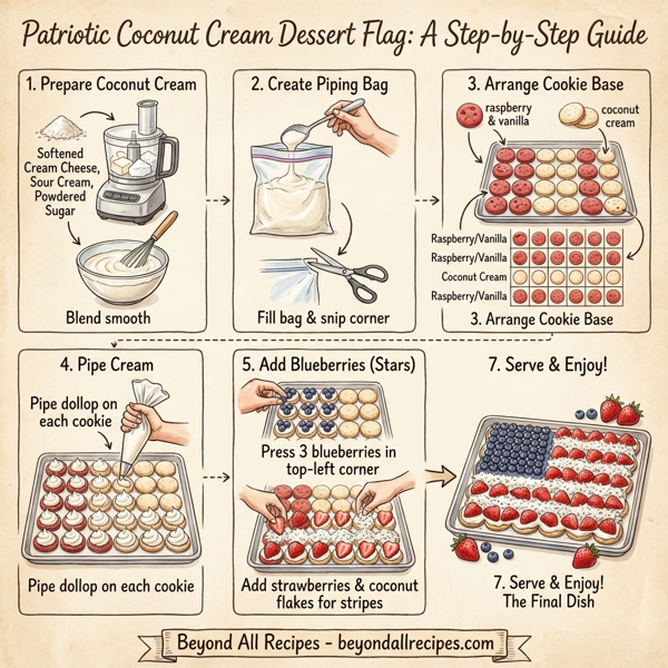 Patriotic Coconut Cream Dessert Flag instructions