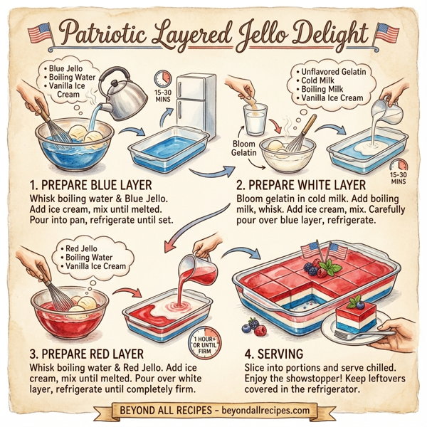 Patriotic Layered Jello Delight instructions