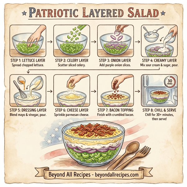 Patriotic Layered Salad instructions