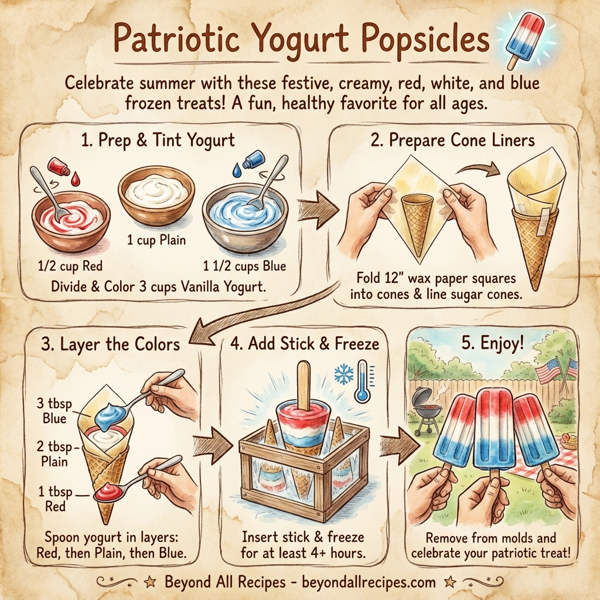 Patriotic Yogurt Popsicles instructions
