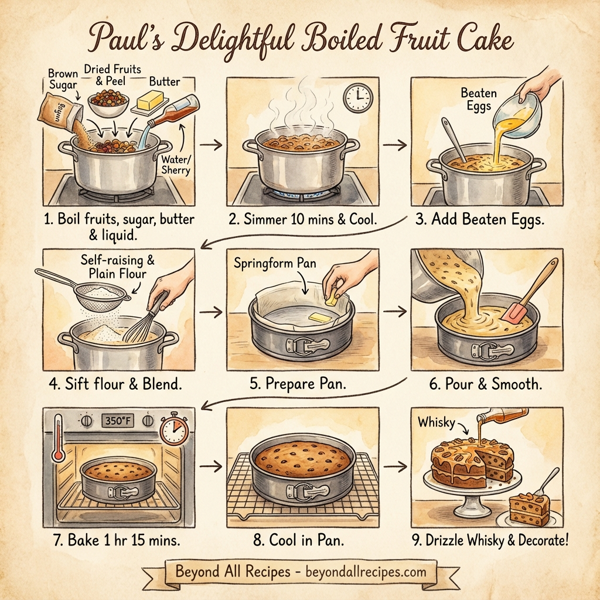 Paul's Delightful Boiled Fruit Cake instructions