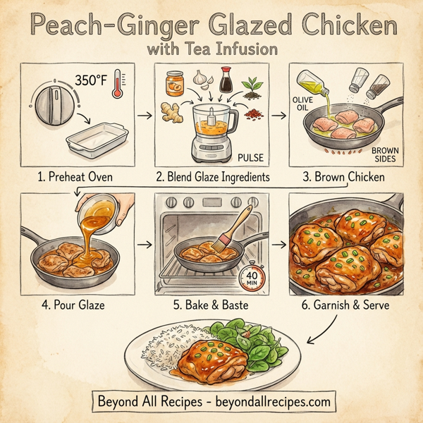 Peach-Ginger Glazed Chicken with Tea Infusion instructions
