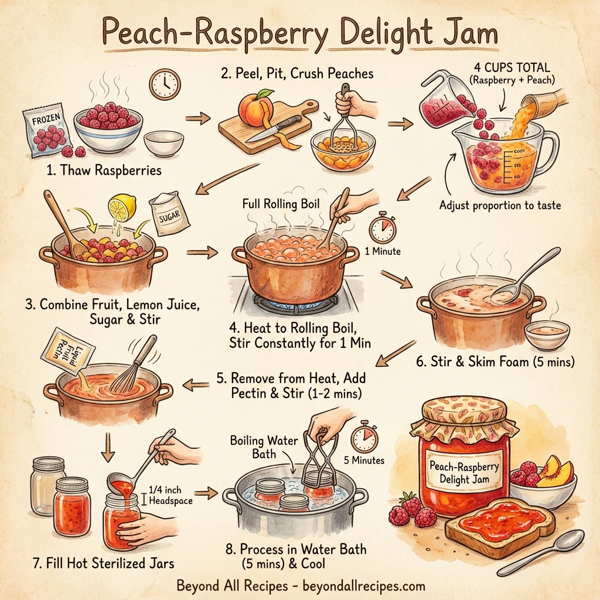 Peach-Raspberry Delight Jam instructions