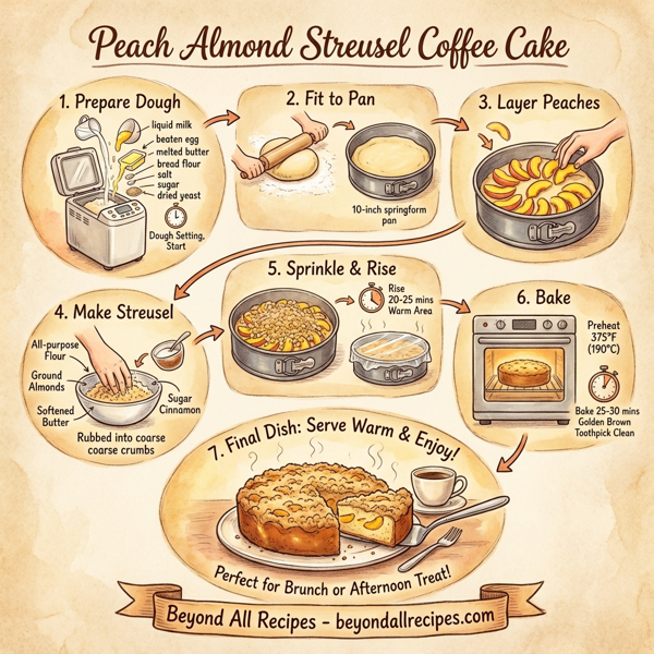 Peach Almond Streusel Coffee Cake instructions