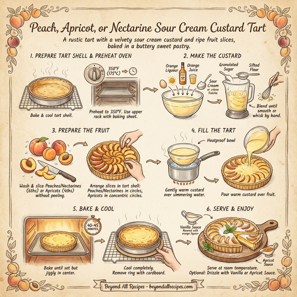 Peach, Apricot, or Nectarine Sour Cream Custard Tart instructions