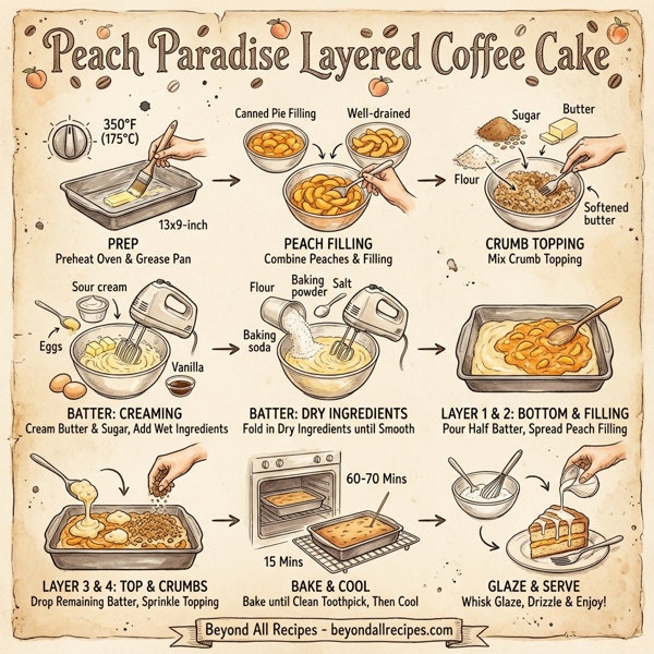 Peach Paradise Layered Coffee Cake instructions