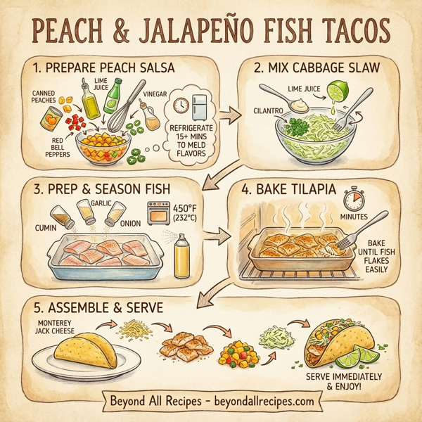 Peach & Jalapeño Fish Tacos instructions