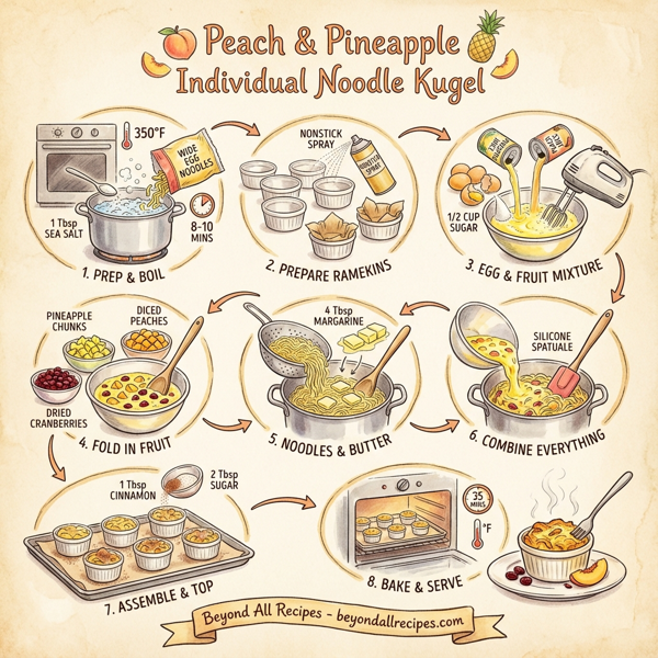 Peach & Pineapple Individual Noodle Kugel instructions