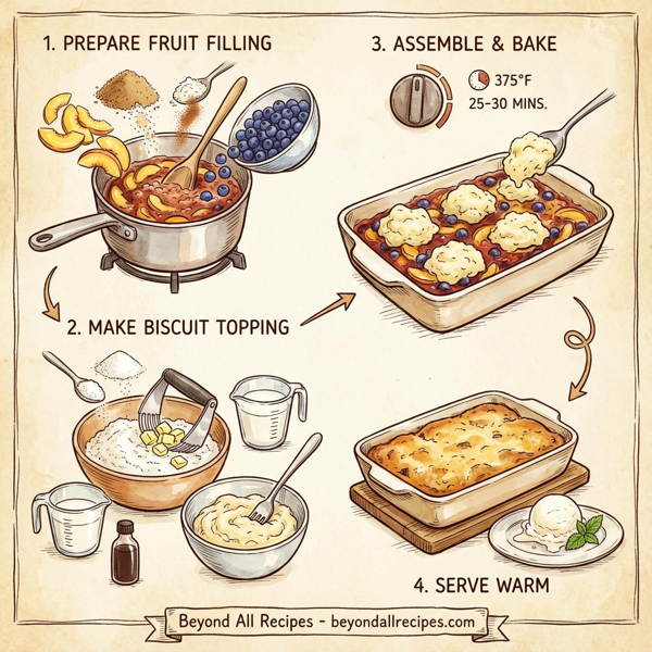 Peach and Blueberry Heaven Cobbler instructions