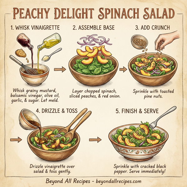 Peachy Delight Spinach Salad instructions