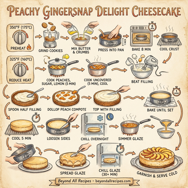 Peachy Gingersnap Delight Cheesecake instructions