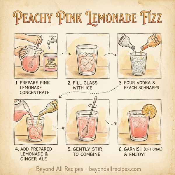 Peachy Pink Lemonade Fizz instructions