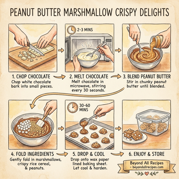 Peanut Butter Marshmallow Crispy Delights instructions