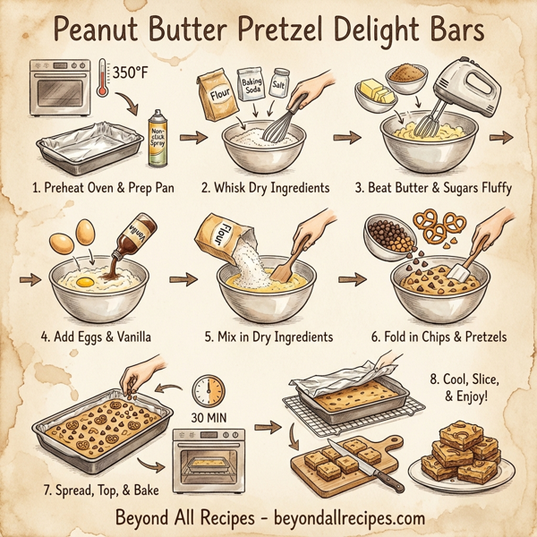 Peanut Butter Pretzel Delight Bars instructions