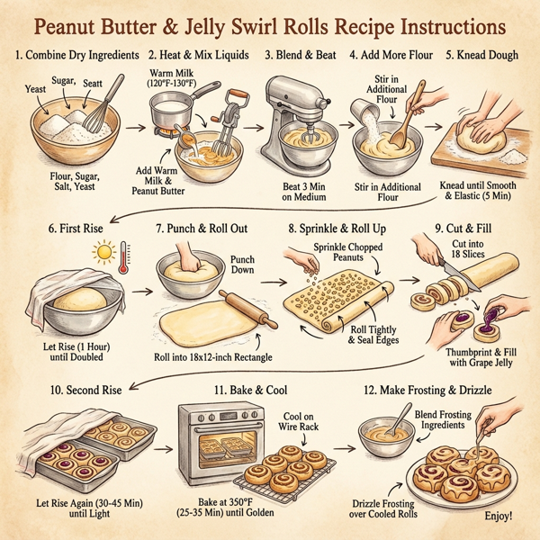 Peanut Butter & Jelly Swirl Rolls instructions