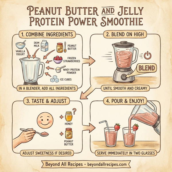 Peanut Butter and Jelly Protein Power Smoothie instructions