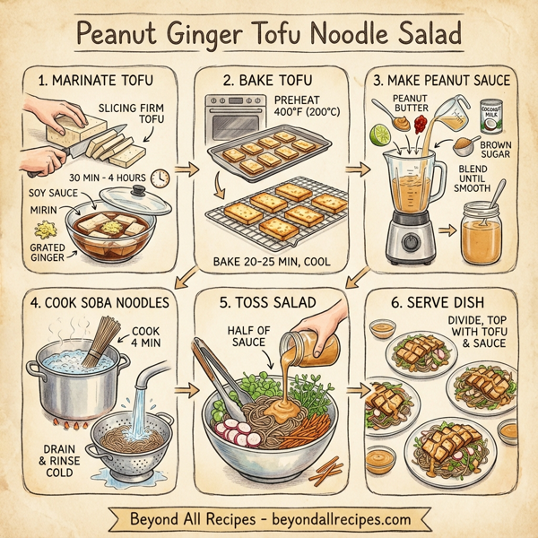 Peanut Ginger Tofu Noodle Salad instructions