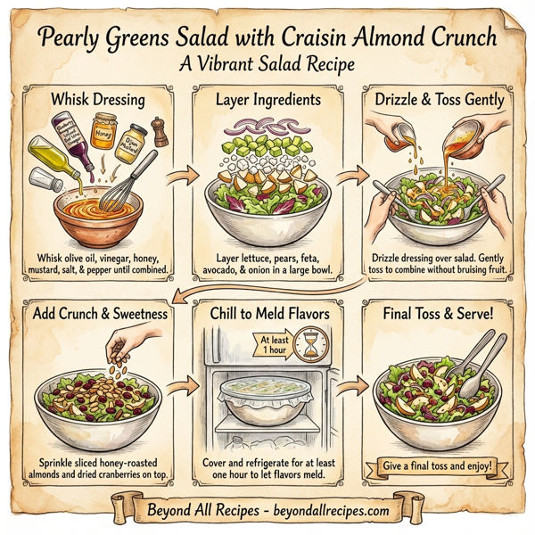 Pearly Greens Salad with Craisin Almond Crunch instructions