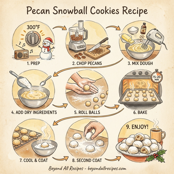 Pecan Snowball Cookies instructions
