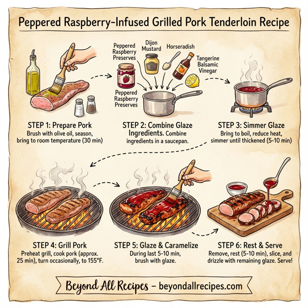 Peppered Raspberry-Infused Grilled Pork Tenderloin instructions
