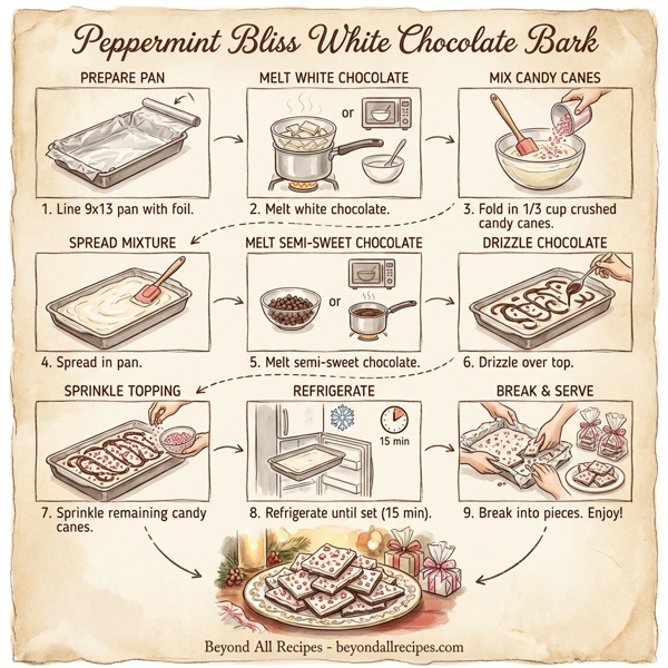 Peppermint Bliss White Chocolate Bark instructions
