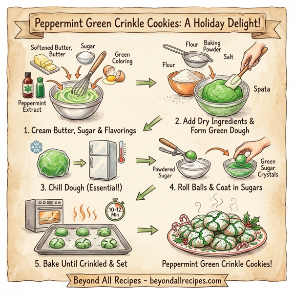 Peppermint Green Crinkle Cookies instructions