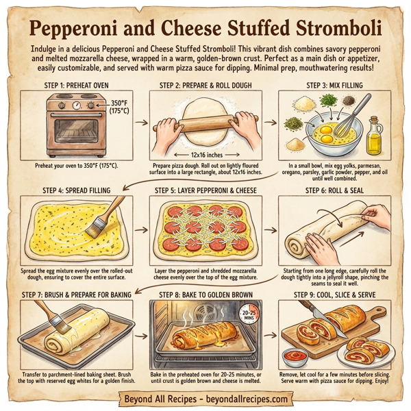 Pepperoni and Cheese Stuffed Stromboli instructions