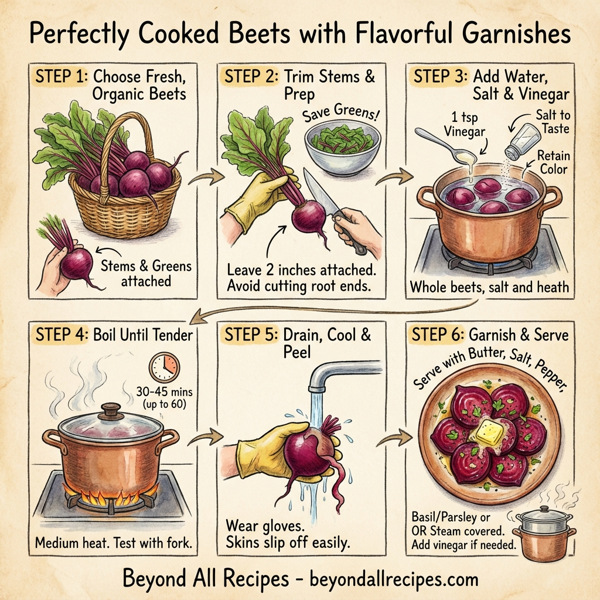 Perfectly Cooked Beets with Flavorful Garnishes instructions
