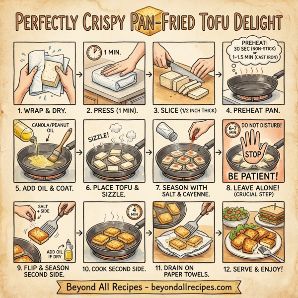Perfectly Crispy Pan-Fried Tofu Delight instructions