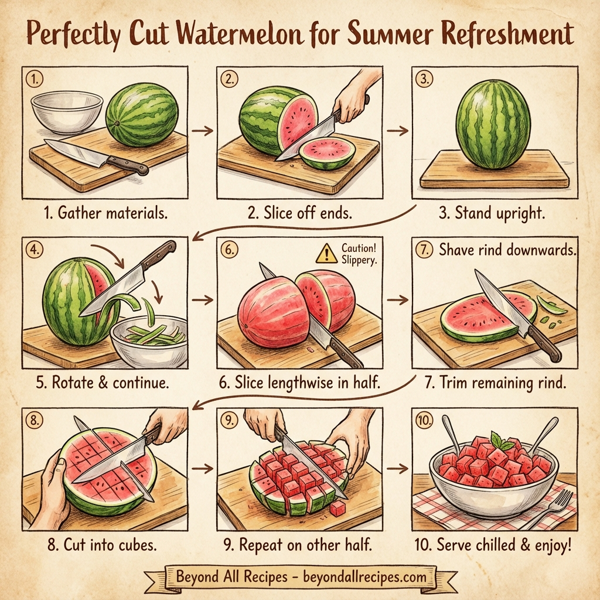 Perfectly Cut Watermelon for Summer Refreshment instructions